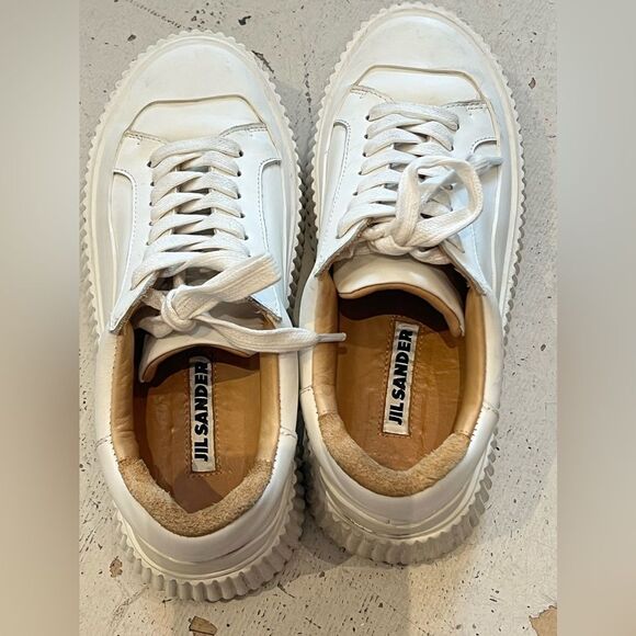 Jil Sander ~ White Low Top Platform Sneakers Euro 36 - Picture 4 of 9